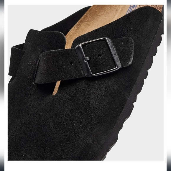 NIB MEN'S BIRKENSTOCK BOSTON SOFT FOOTBED CLOGS BLACK SIZE EU 46 - Picture 5 of 7